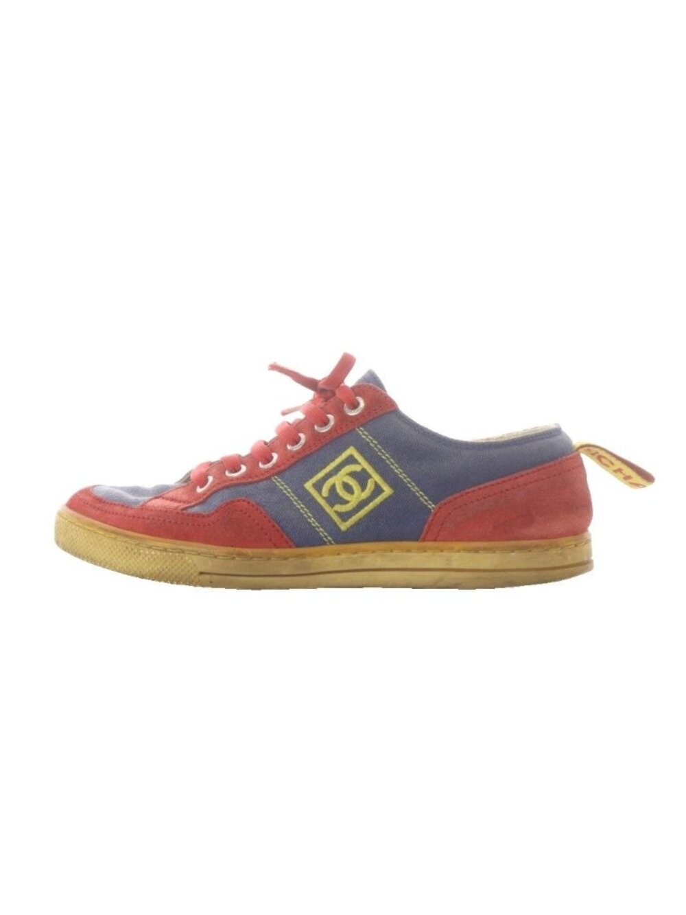 Chanel Sneakers Low Cut CC Logo Red Navy
